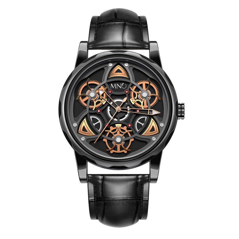 Black Gold Trend Three Dimensional Watch Personality Gear Gyro Season To Run Wat