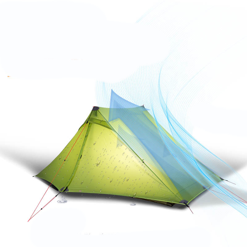 This professionals pole-less outdoor tent is ultra light and double sided with a silicone coating to make it comfortable and waterproof. This camping tent comes with all the equipment to set up and has a nice traveling pouch.