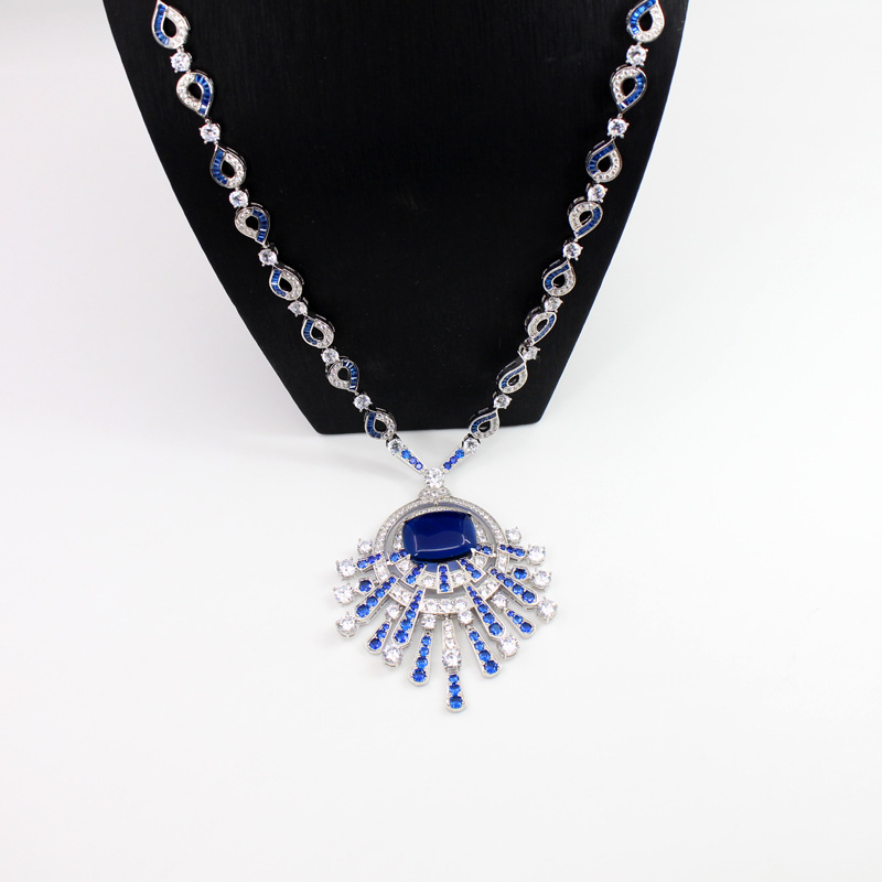 blue and white necklace