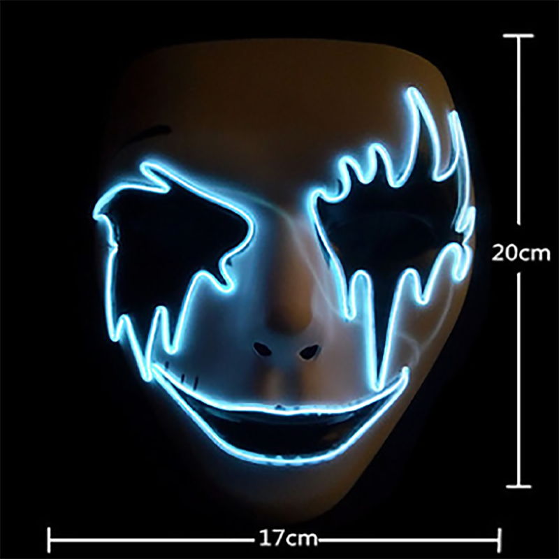 Halloween Skeleton Mask LED Glow Scary EL-Wire Mask