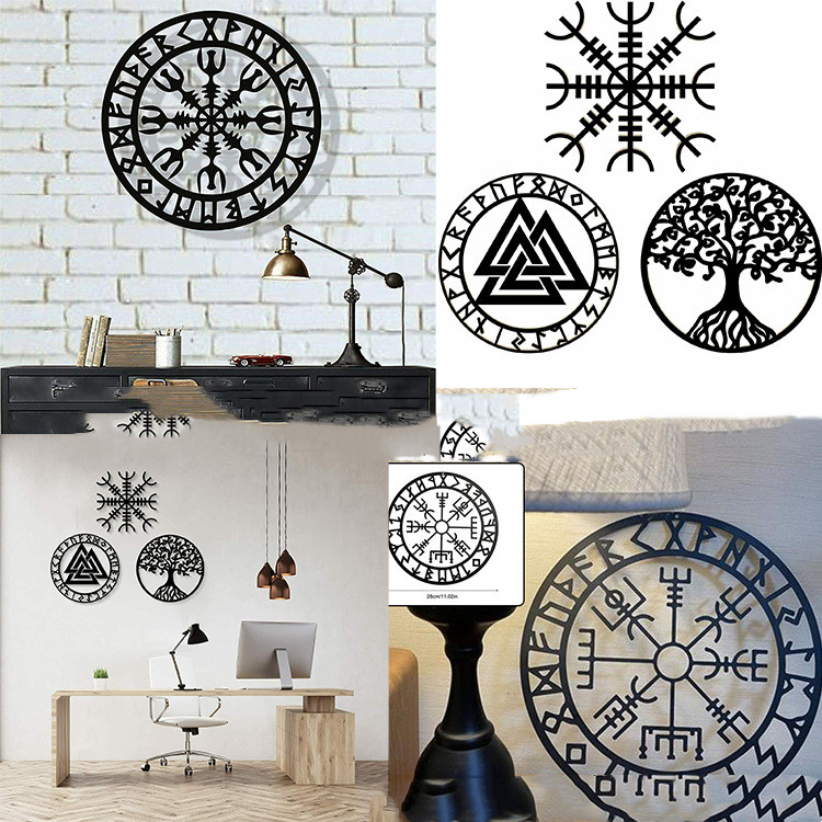 Metal Wall Art Viking Wrought Iron Hanging CJdropshipping