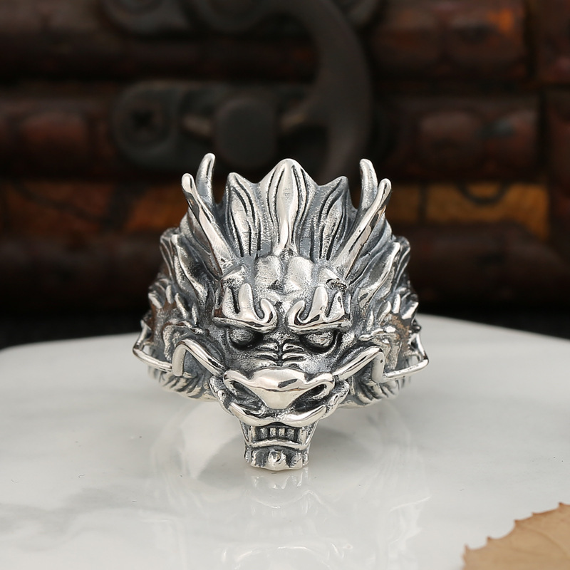 S925 Sterling Silver Dragon Ring | Vintage Exquisitely Crafted Ring