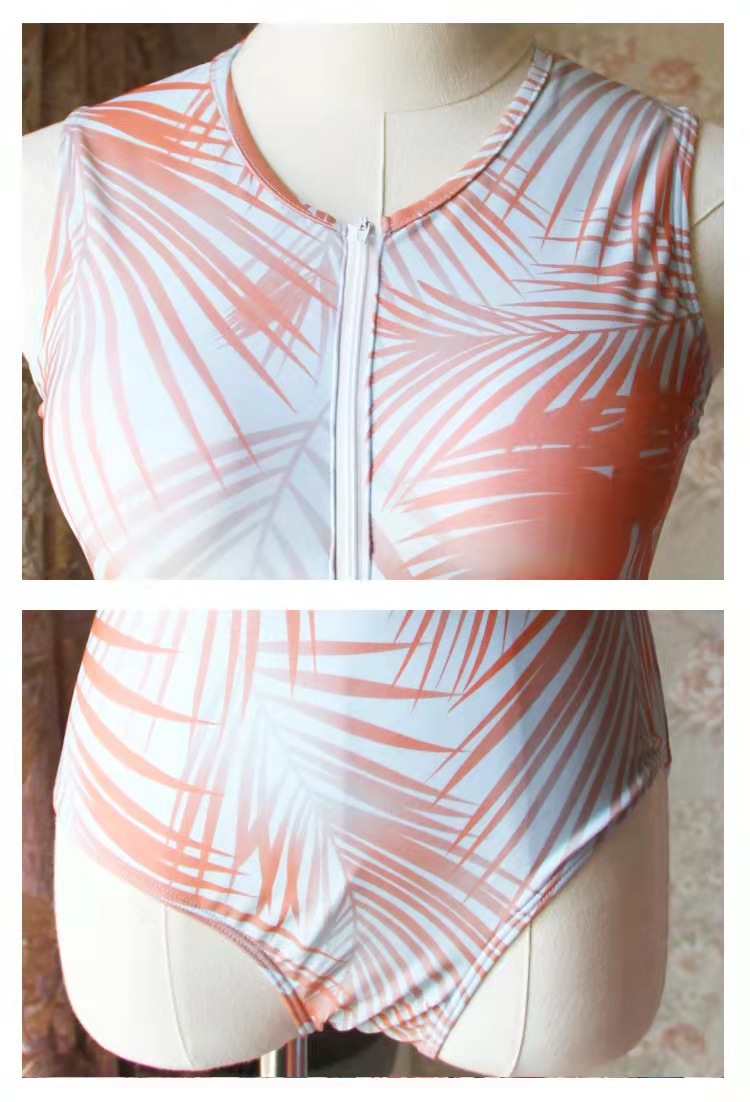 One Piece Printed Long Sleeve Swimsuit