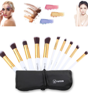Vander 10 sets of makeup brush set gold tube white