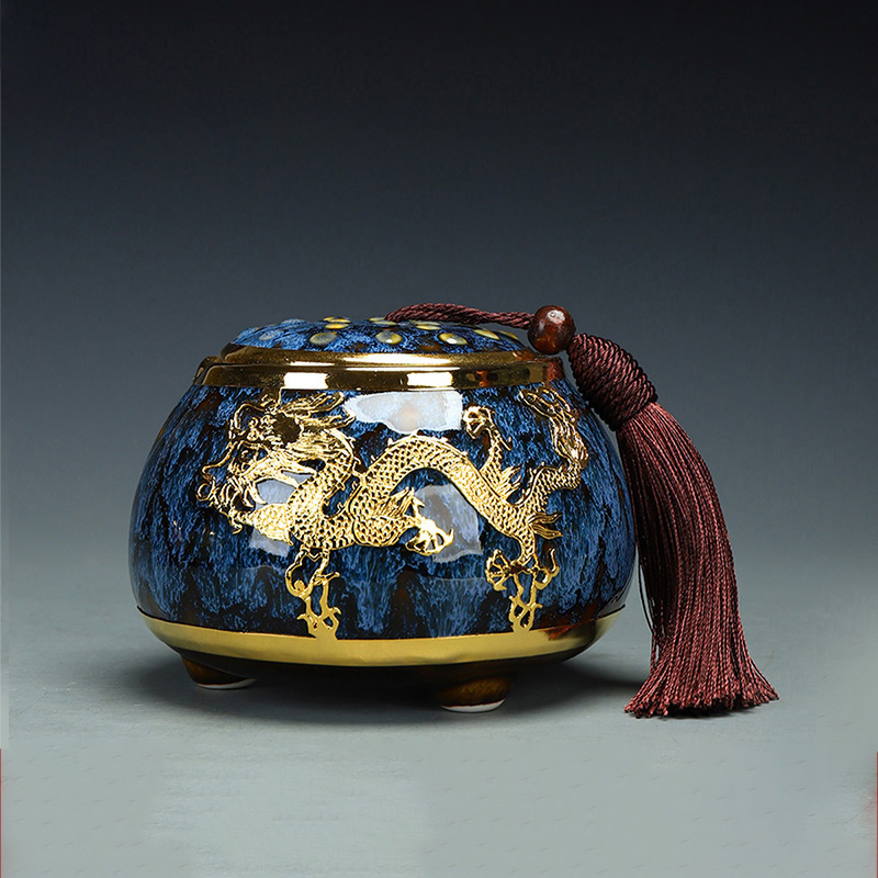 Golden Inlaid Jade Tea Pot Kung Fu Tea Set Large Sealed Tea Pot