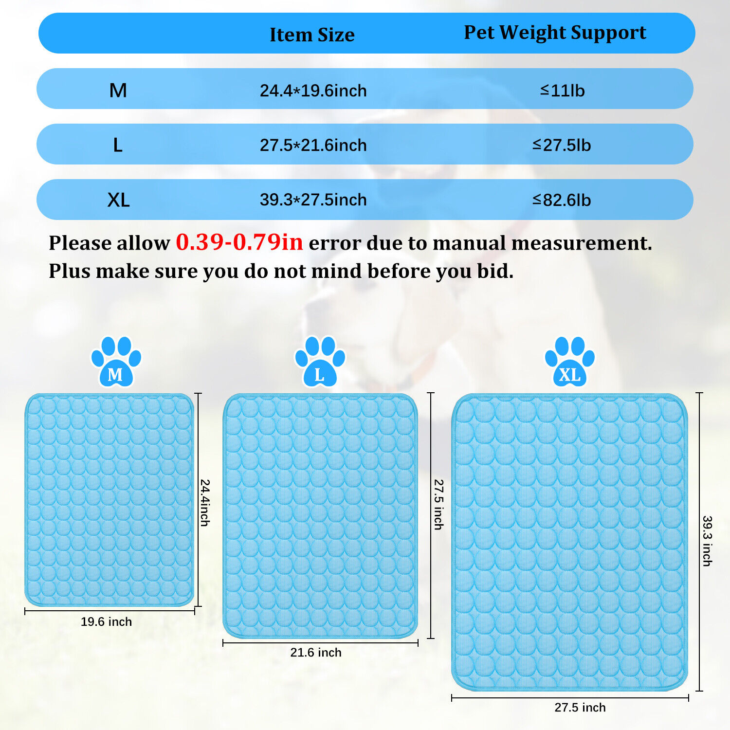 Pet Cooling Mat Cool Pad Dog Cat