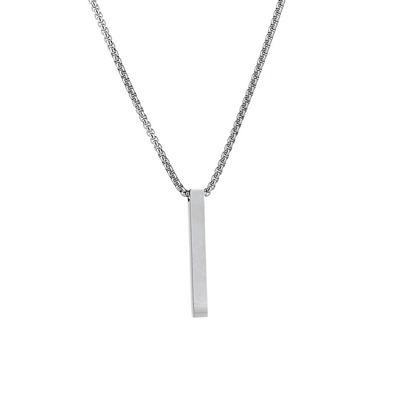 Titanium Steel Pillar Pendant Necklace