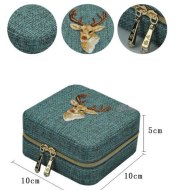 Jewelry Box Lipstick Storage Case Organizer Earring Holder Zipper Women Jewelry Display Embroidery Travel Case
