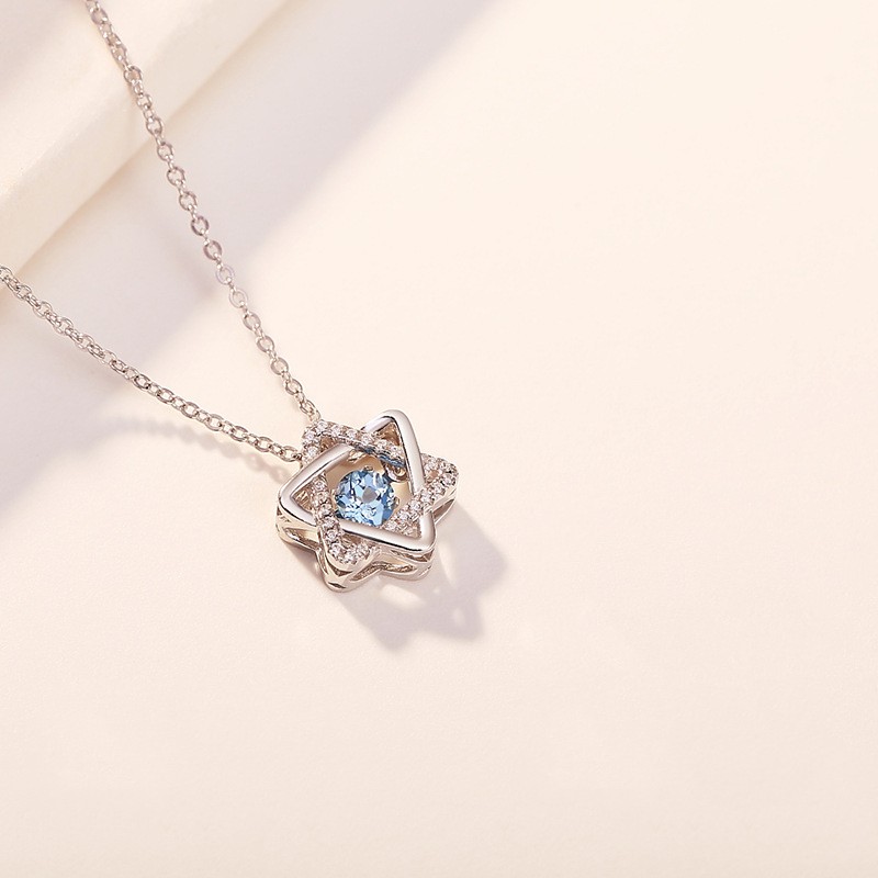 Natural Topaz Sterling Silver Necklace for Women