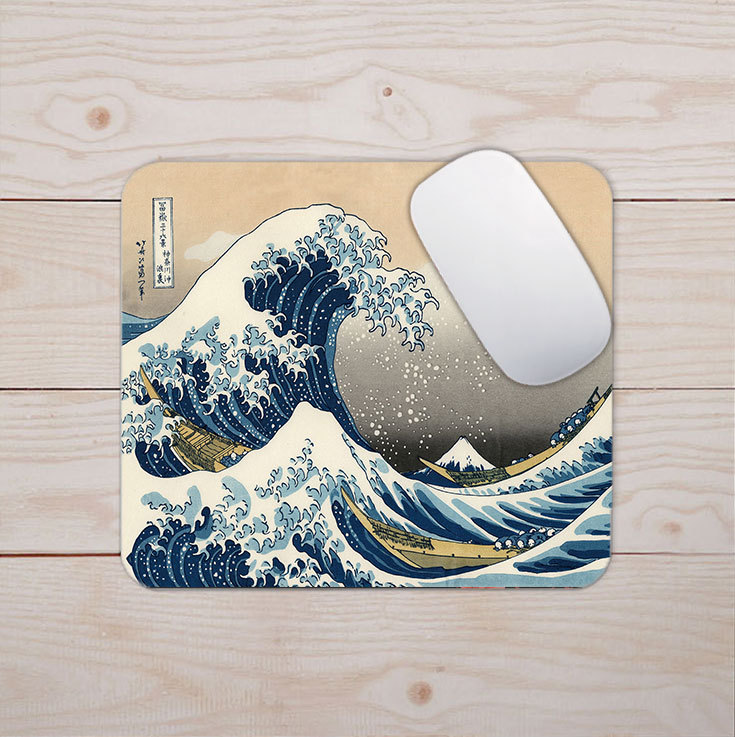 Tapis de souris - Série peinture - Hokusai - La vague