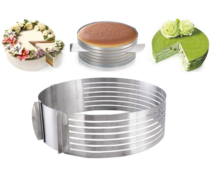 Layered Stainless Steel Adjustable Round Cake Pastry Cutter