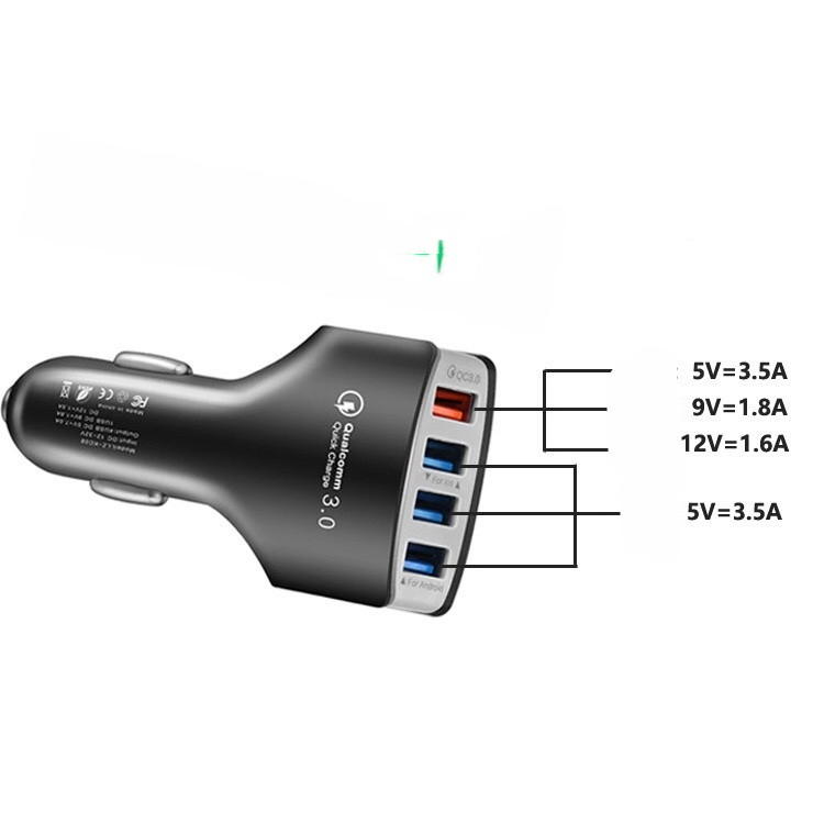 7A 4 Ports Quad USB Car Charger