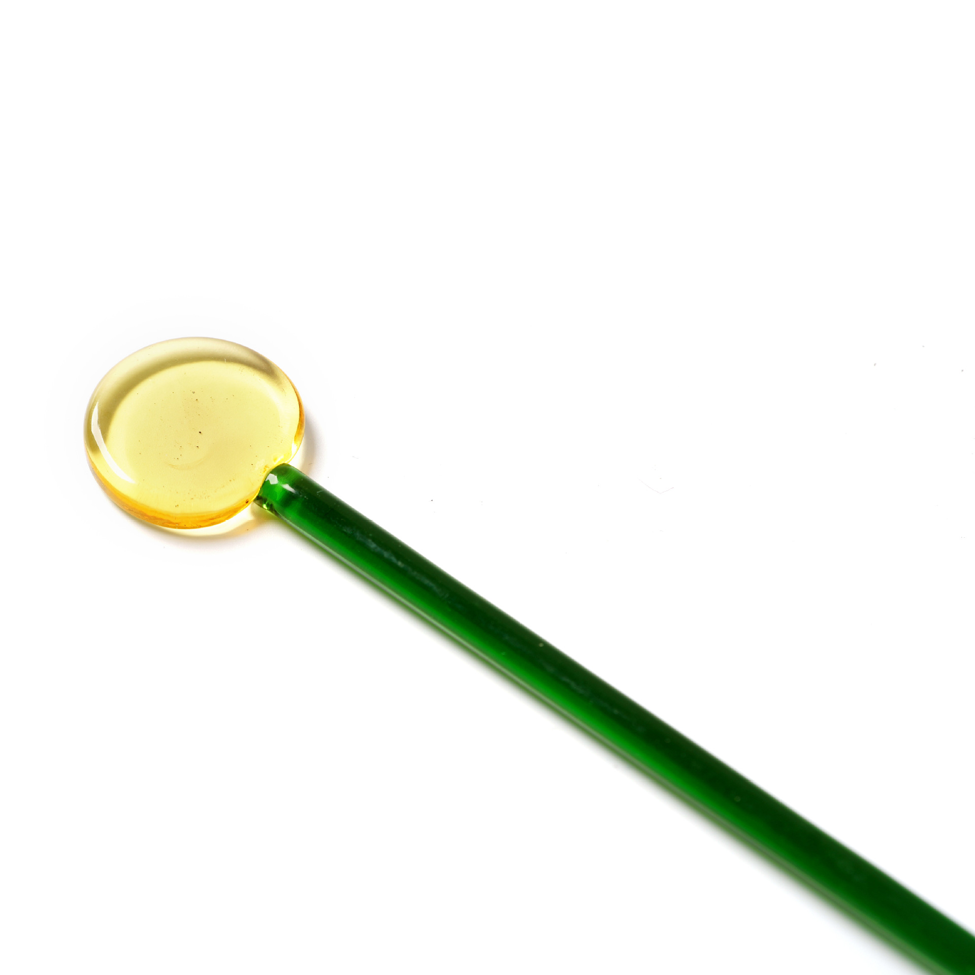 Lollipop cocktail stirring rod yellow and green