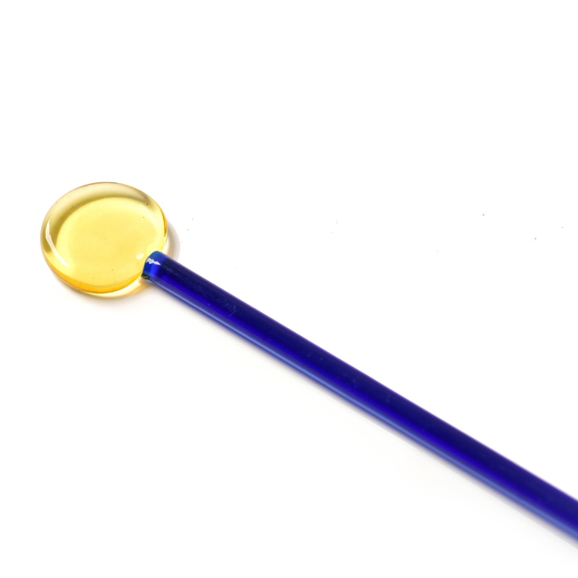 Lollipop cocktail stirring rod yellow and transparent