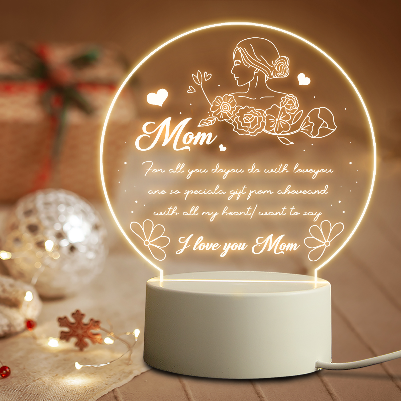 Gift Mothers Day Birthday, Lamp Light Led Mothers Day