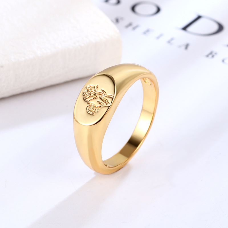 Printed Copper And Gold Plated Ring Cjdropshipping