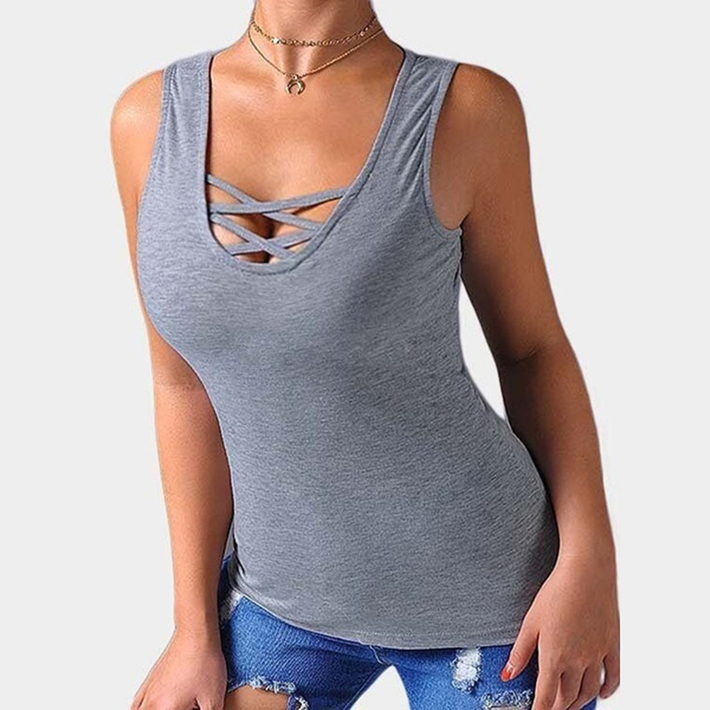 Crossover Lace Up Tank Top