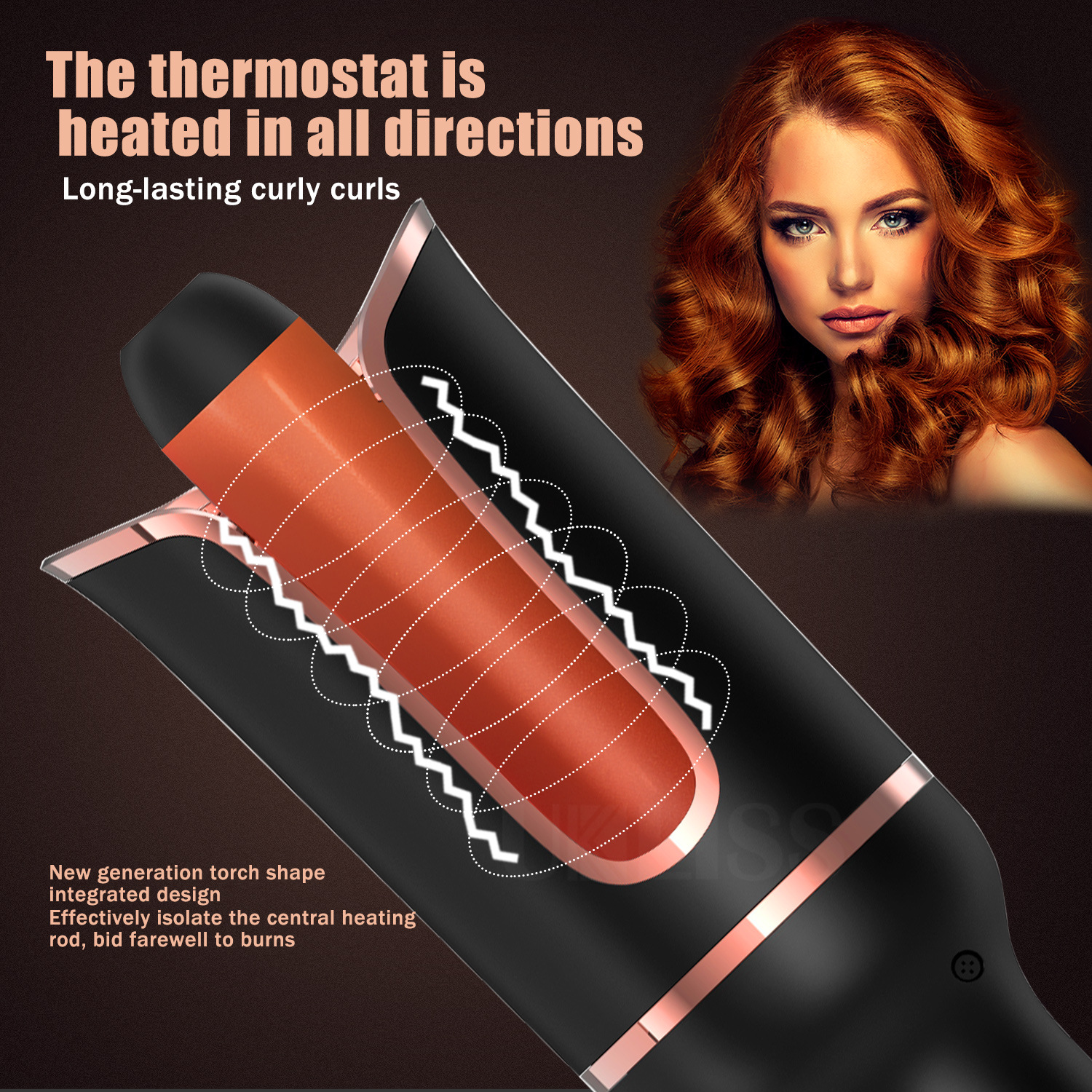 Automatic Hair Curling Iron Anti-Tangle &amp; Adjustable 4 Temps Levels