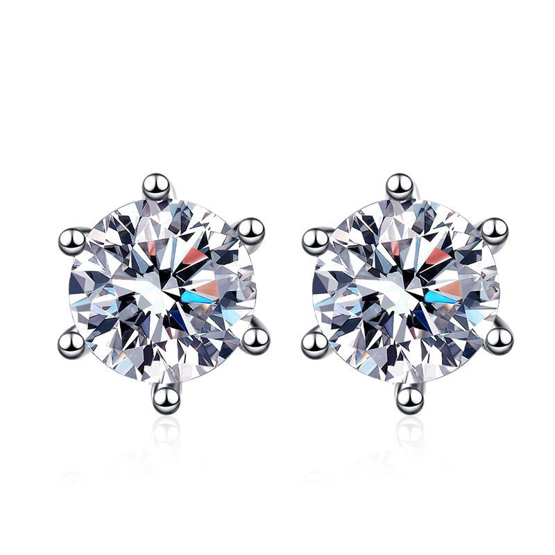 s925 sterling silver six-claw ear studs