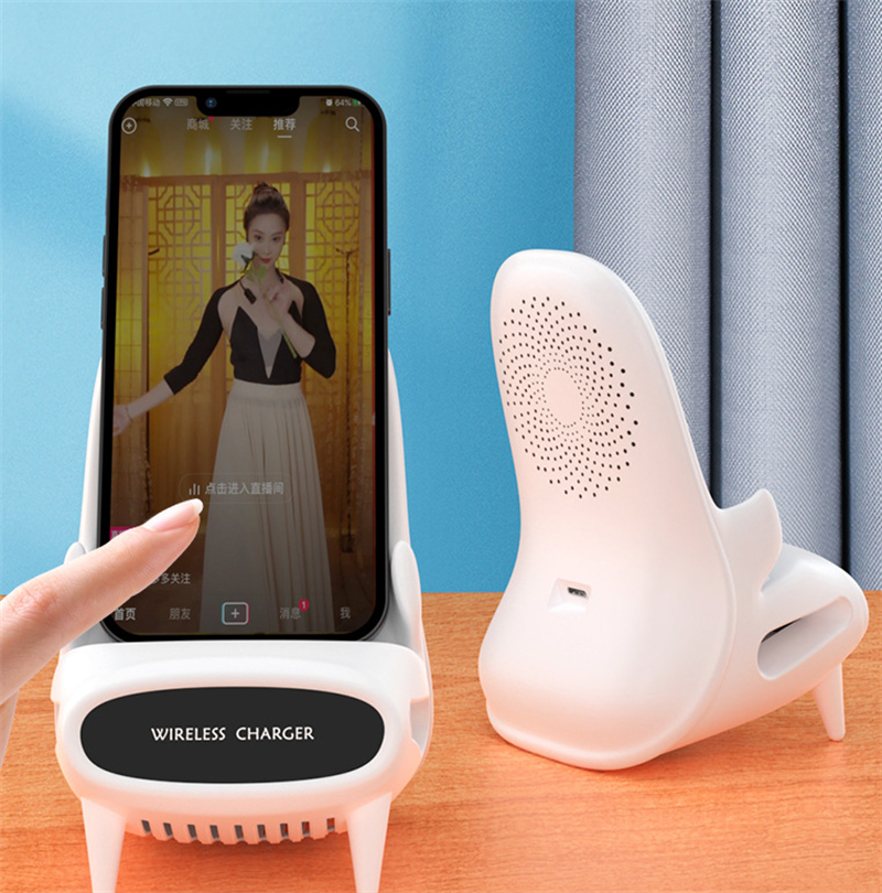 Mini Chair Wireless Charger Stand Holder with Speaker 10