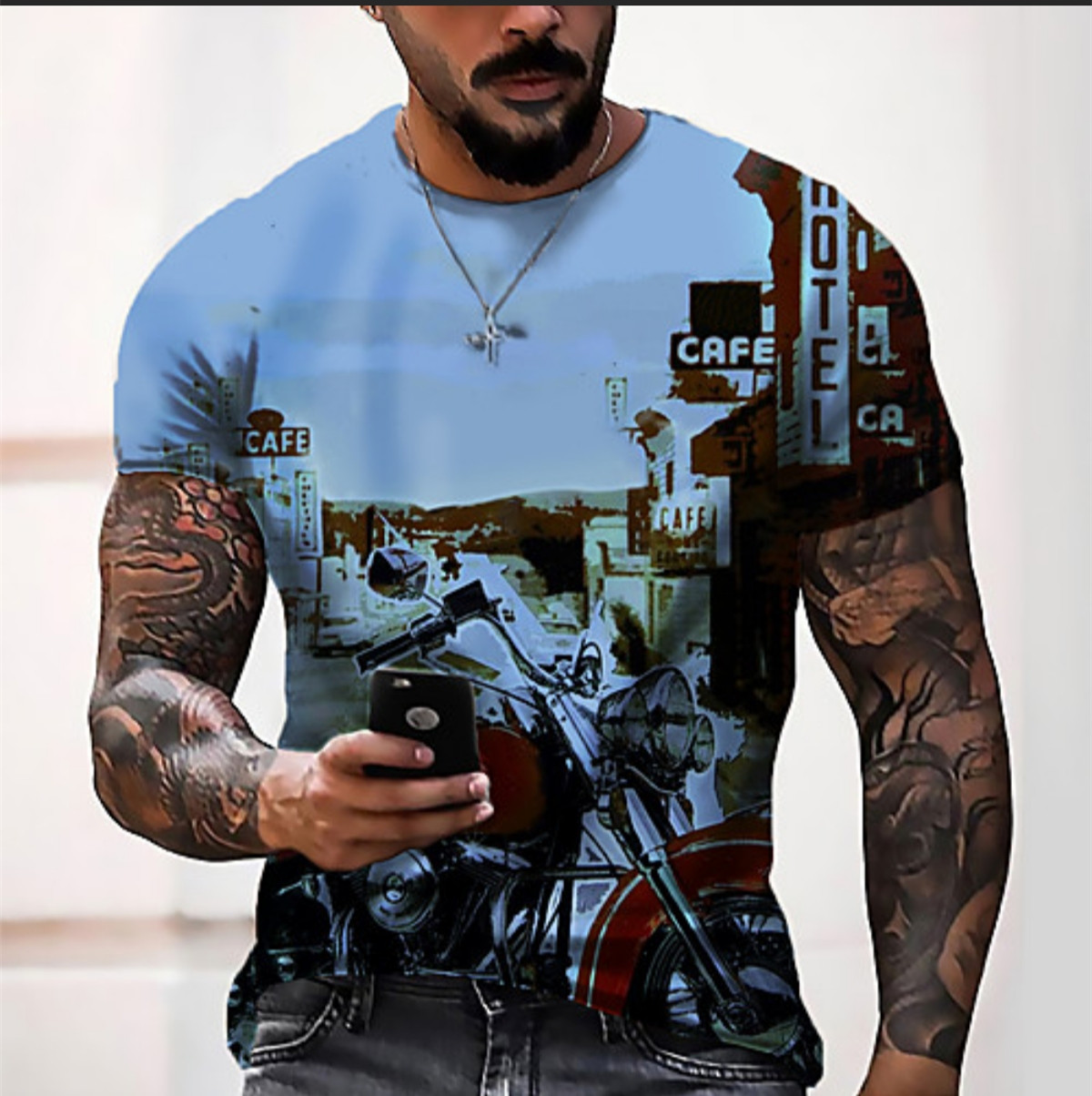 ec616281 637e 42bd ae4a e76287f03407 - 3D Digital Round Neck Short Sleeve T-Shirt