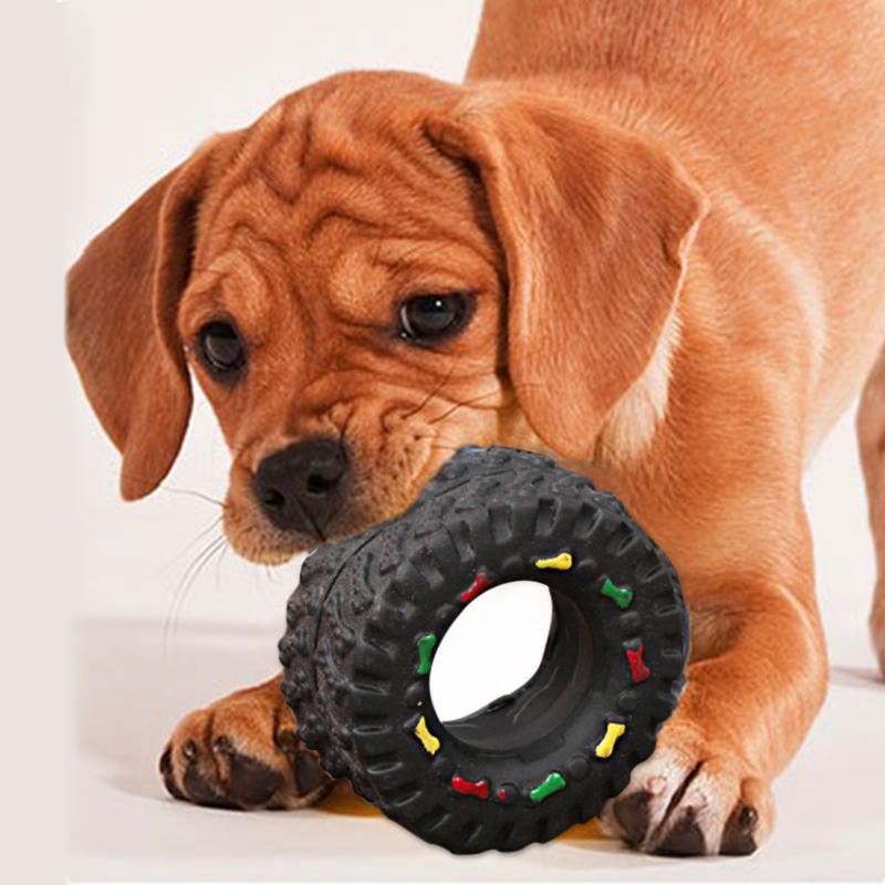 Small Tire Pet Vocalizations Glue Dog Toys - CJdropshipping