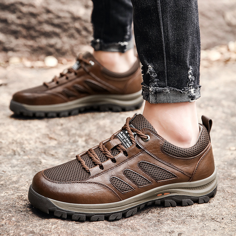 Breathable Casual Leather Shoes | Men's Comfortable Sports Sneakers