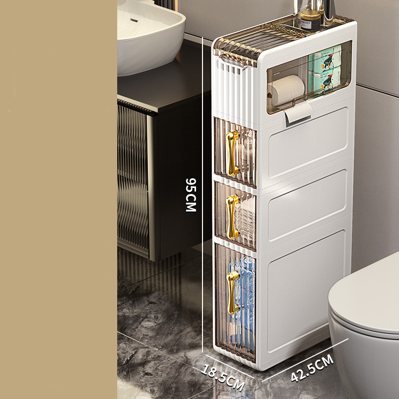 Slim bathroom storage cabinet