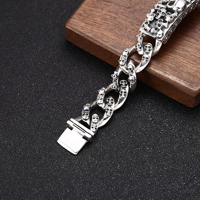 Mens Silver Bracelet with a lifestyle backdrop