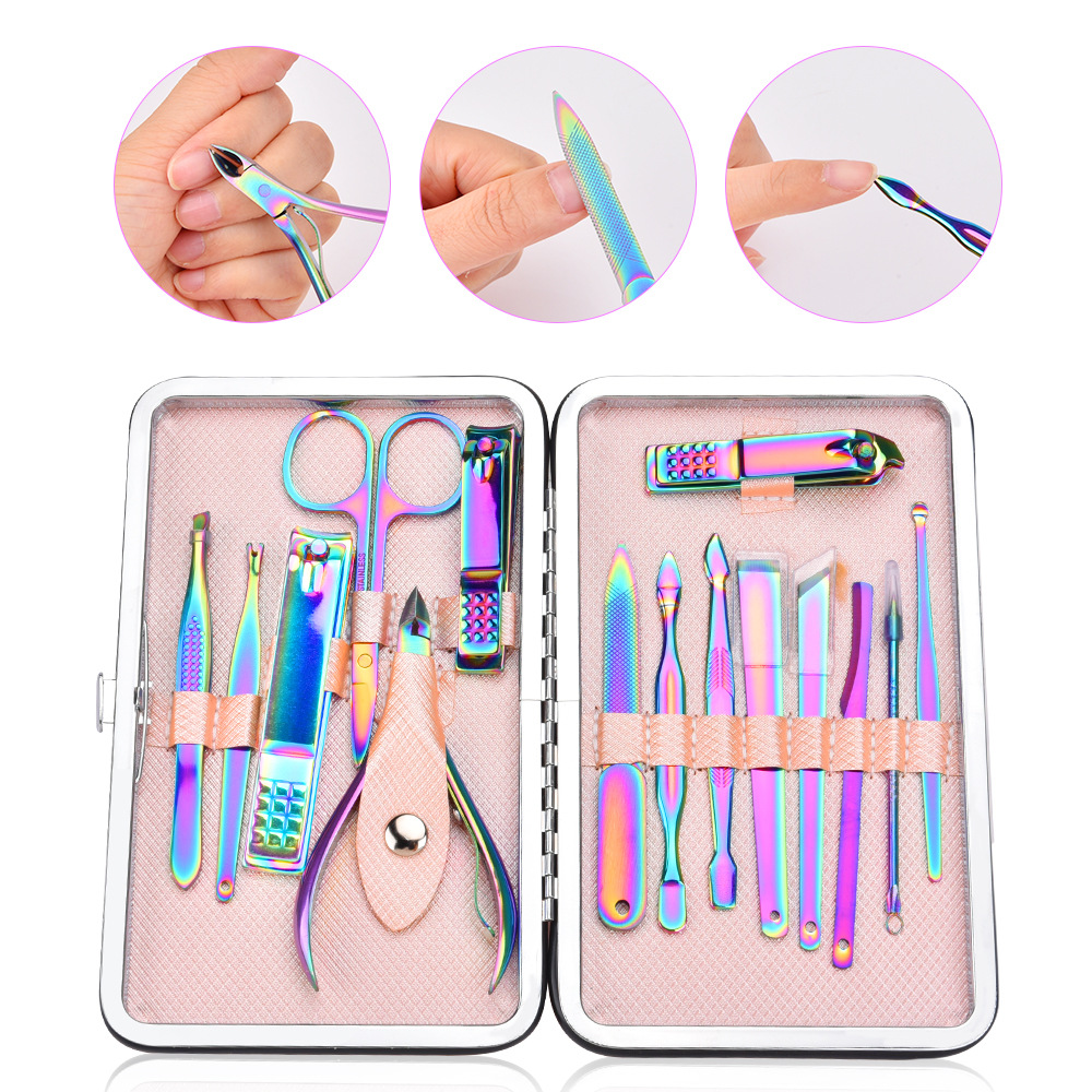 15-piece Colorful Manicure Tool Set Symphony Stainless Steel ...