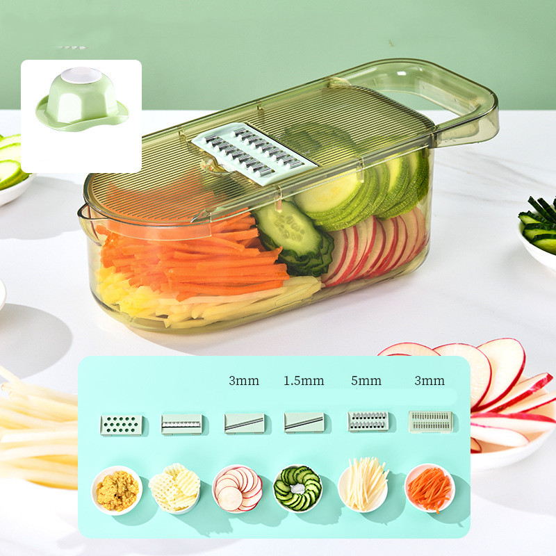 Multifunction Transparent Vegetable Cutter Steel Blade Potato Slicer Fruit Shred