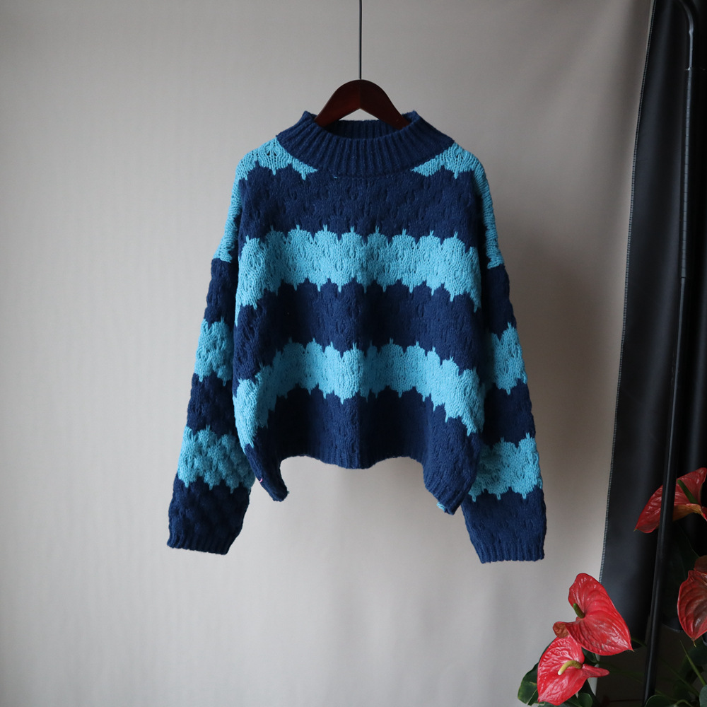 f0e5e0d1 9357 40fc a64b 043ffa6af3f9 Retro Thick Sweater Contrast Striped Sweater