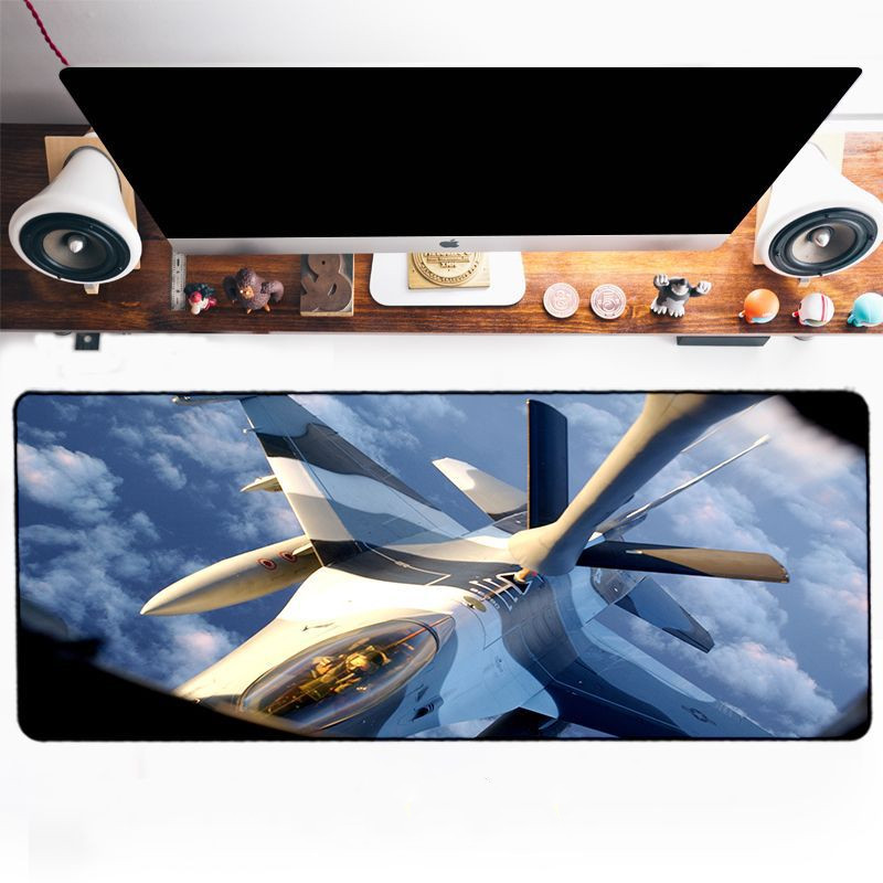 Grand tapis de souris - avion de combat vue du cockpit