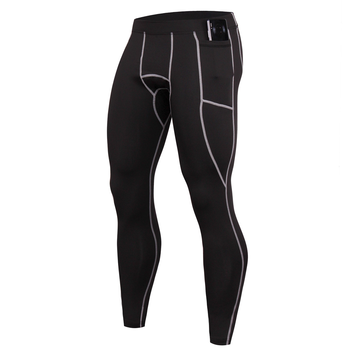 Men Breathable Quick-drying Phone Pocket Sports Tights