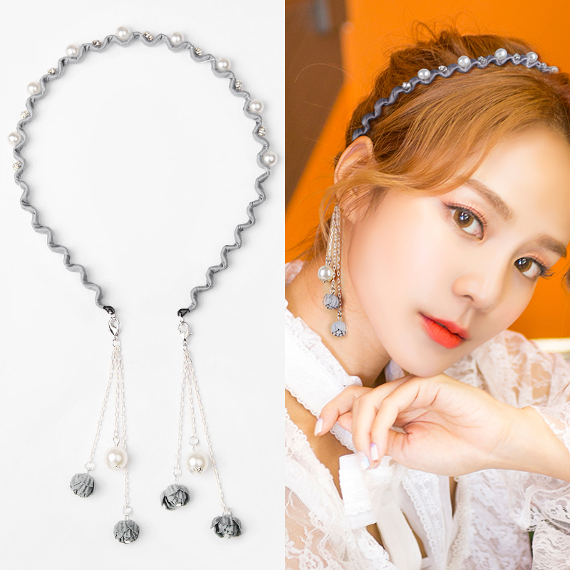 f2897c13 093f 40a1 8b03 f2eb45d4838c Korea one-piece headband tassel pendant with fake earrings