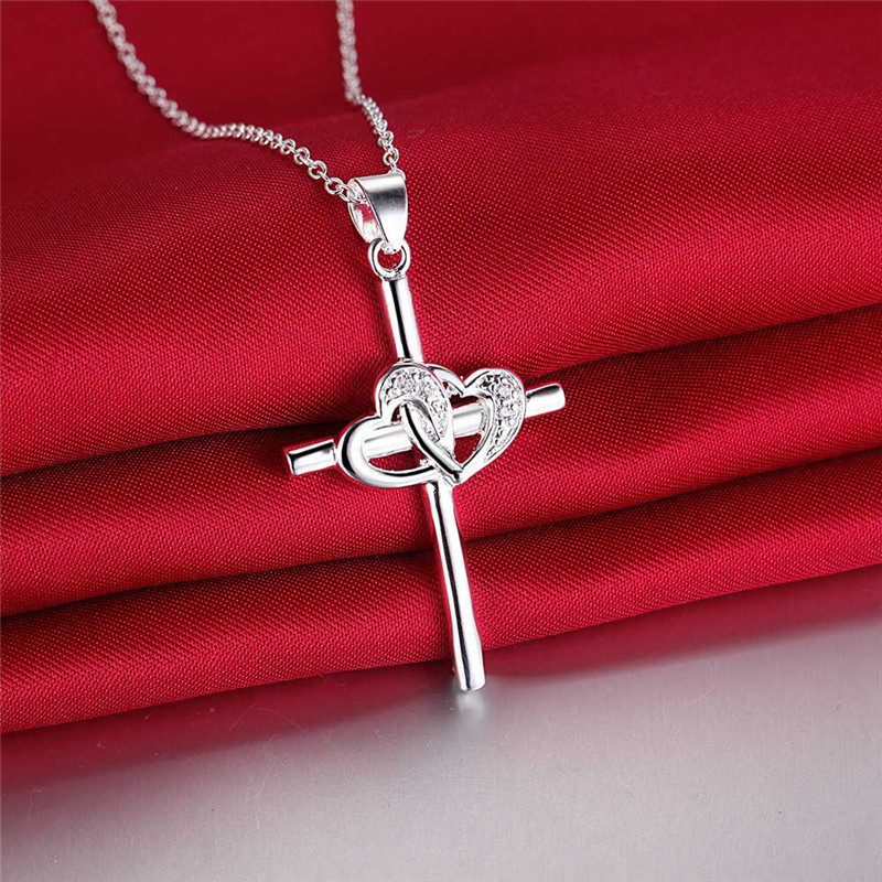 f2b089a9 cb23 448b 8232 90059bd0f9c2 - Fashion Heart-shaped Stone Cross Necklace