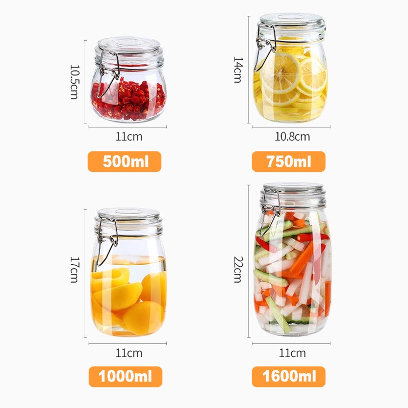 Clear Glass jars with cover