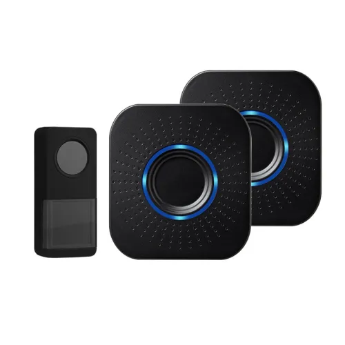 Color: Black, style: Transmitter and2 receivers-UK, power:  - Loud Home Smart Remote Control Wireless Doorbell