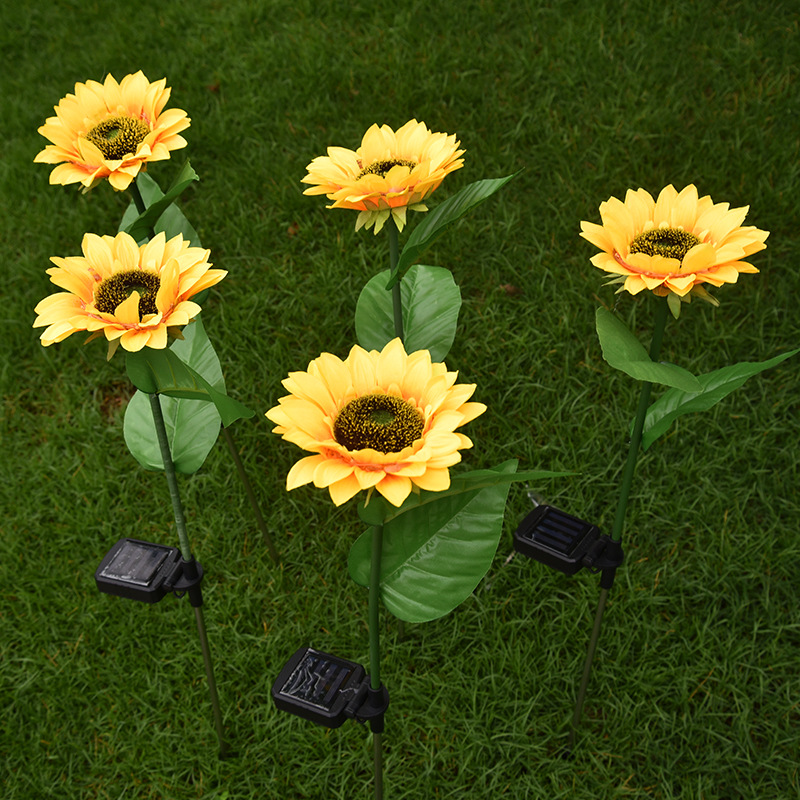 LED Solar Sunflower Lamps Garden Lawn Lamp