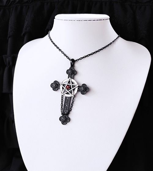 Satan Gothic Dark Pentagram Cross Necklace at Rs 799 | Indian Fashion ...