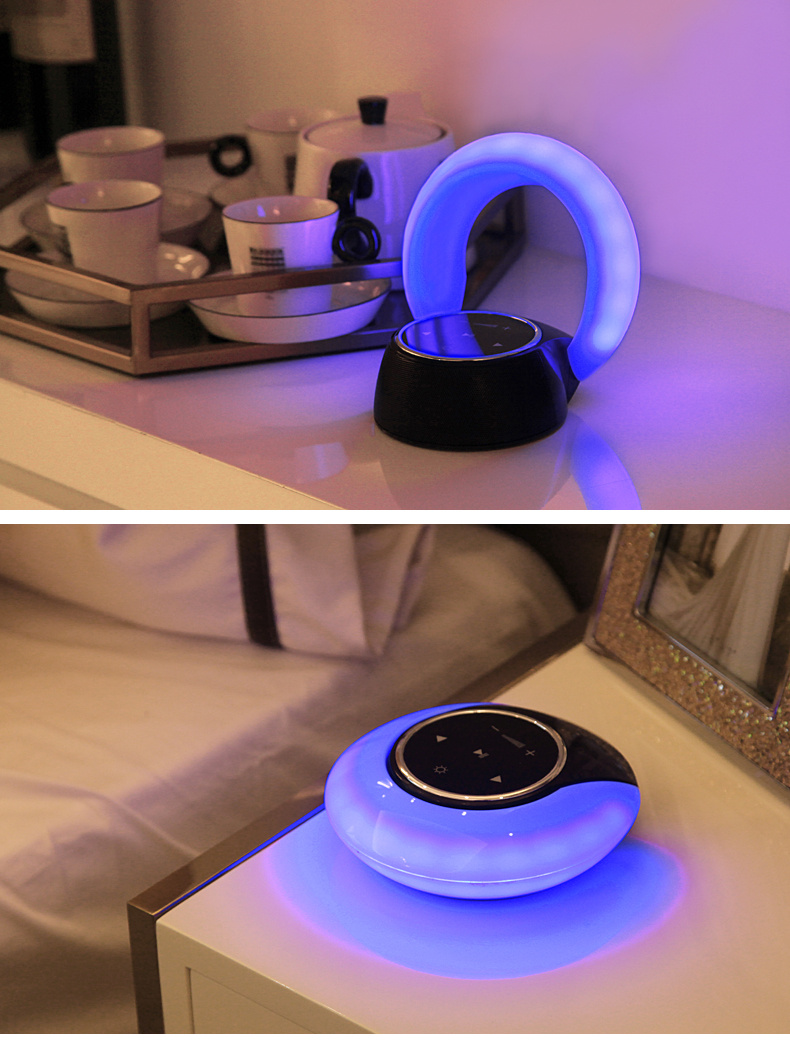 Creative Bluetooth Subwoofer Desk Lamp Stereo Speaker LED Stepless Dimming Folding Touch Atmosphere Night Light