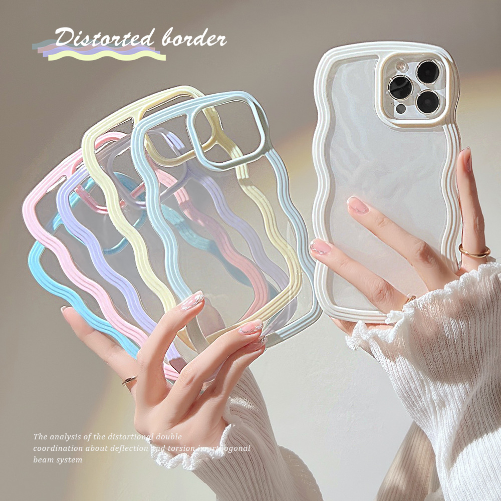 Cute Wave iPhone 14 Case, Candy Color for her iPhone Case Gift