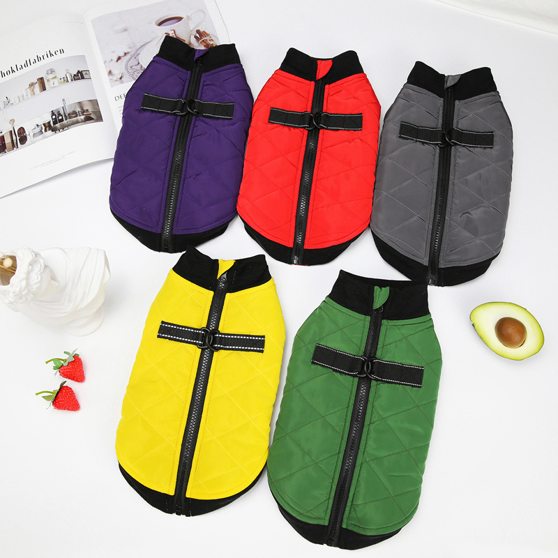 These colorful all-weather dog vests are a great way to keep your furry friend safe and comfortable in any climate. With their durable and waterproof cotton materials, these vests provide protection from rain, snow, and wind.