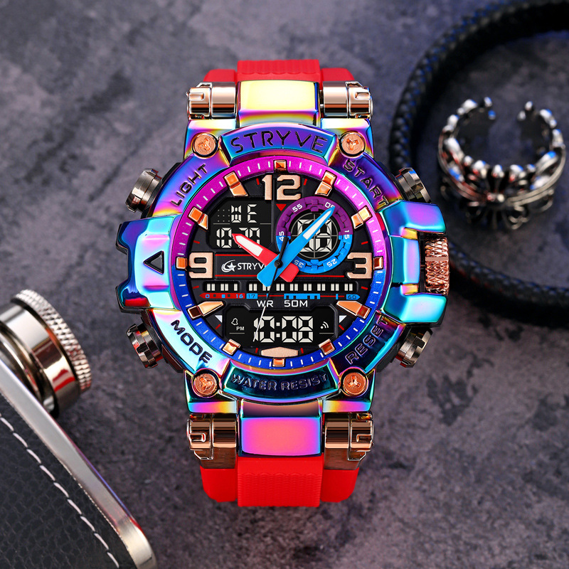 New Sports Colorful Luminous Electronic Waterproof Watch Multifunctional Student Watch - CJdropshipping