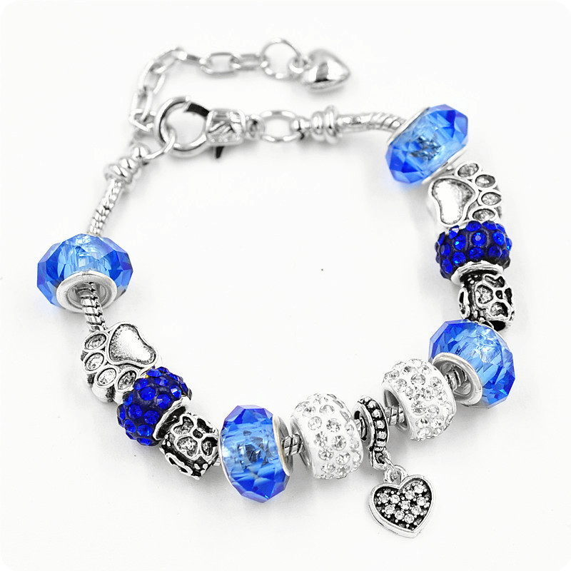 blue Zircon and glass accents bracelet