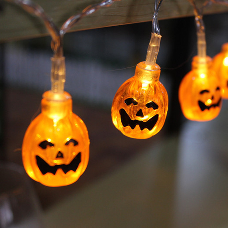 Halloween String Lights, LED Pumpkin Lights, Pumpkin String Lights, Battery Operated Pumpkin Lights, Jack-o-Lantern String Lights, Pumpkin Lights
