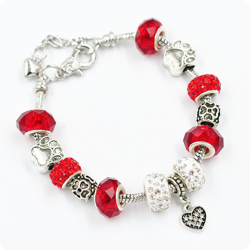 red Personalized charm bracelet