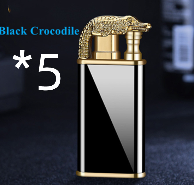 Creative Blue Flame Lighter Dolphin Dragon Tiger Double Fire Metal Winproof Ligh
