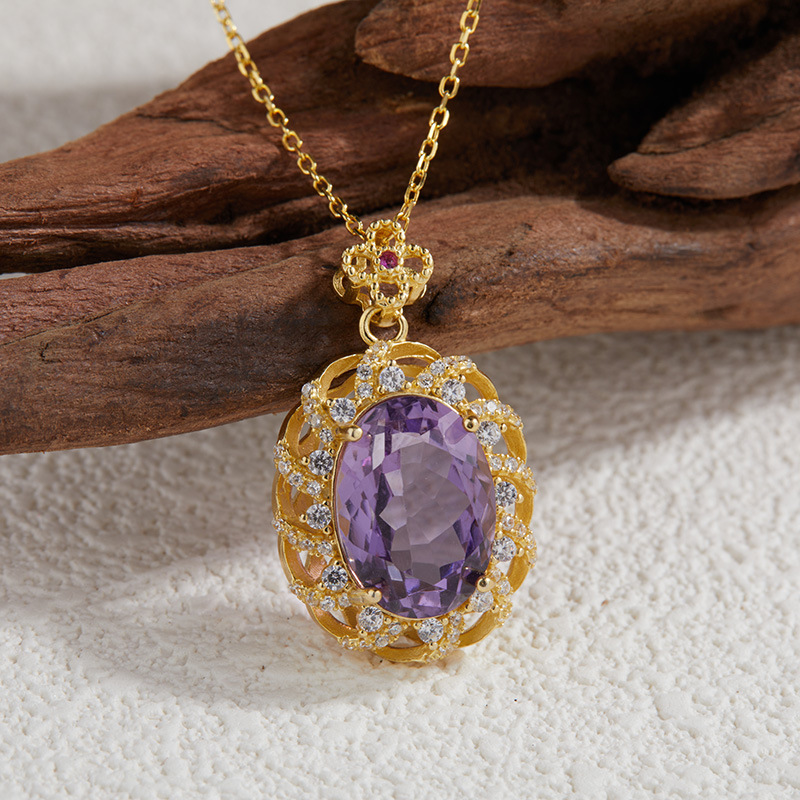 Beautiful Purple Gemstone Necklace