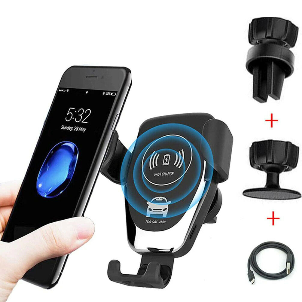 10W QI Wireless Fast Car Charger Mount Holder Stand Automatic Clamping